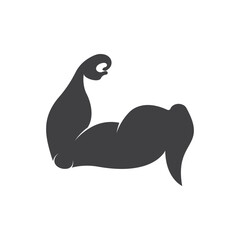 Arm muscle silhouette logo biceps icon