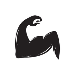 Arm muscle silhouette logo biceps icon