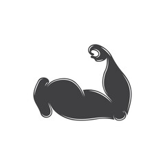 Arm muscle silhouette logo biceps icon