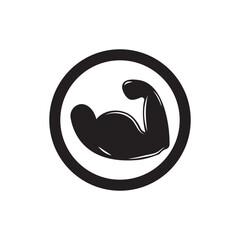 Arm muscle silhouette logo biceps icon