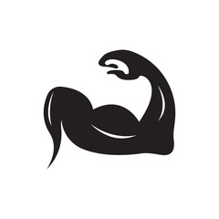 Arm muscle silhouette logo biceps icon