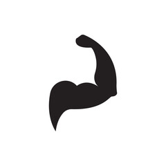 Arm muscle silhouette logo biceps icon