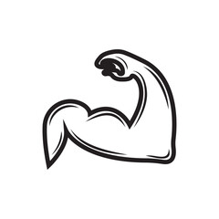 Arm muscle silhouette logo biceps icon