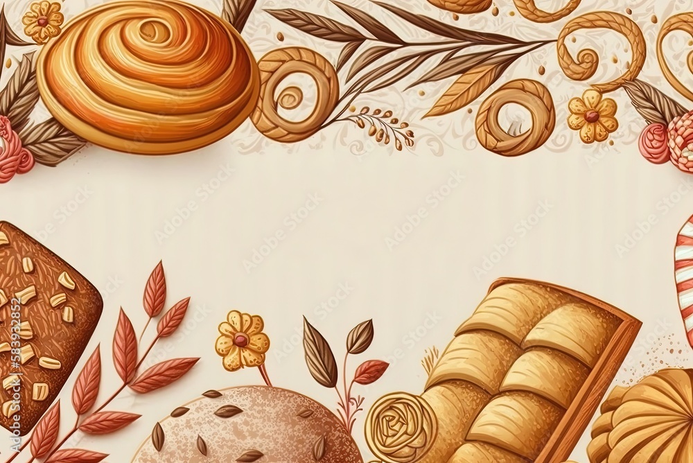 Poster design for a bakery.......... generative ai