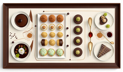  a tray with a variety of desserts and pastries.  generative ai
