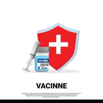 Vaccine concept in isometric view, vector image