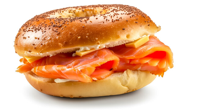 Closeup of fresh burger with salmon. Salmon burger. Generative AI
