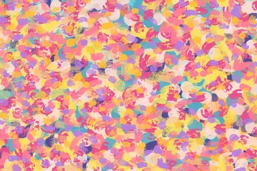 油絵マルチカラー抽象アート背景）ピンク・黄色・紫のカラフルでモダンな筆跡