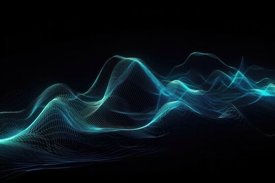 Abstract wave background with light blue accent - Generative AI