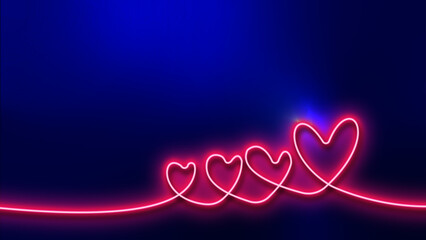 Fototapeta na wymiar Radiant Heartbeat, Stunning Neon Wavy Line Design.