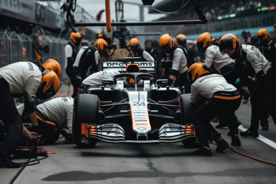 Formula 1 Car, Racing F1 Cars, Pitstop.