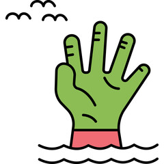 Claw hand Trendy Color Vector Icon which can easily modify or edit


