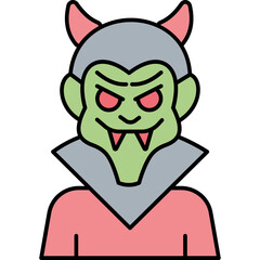 Devil Evil Trendy Color Vector Icon which can easily modify or edit
