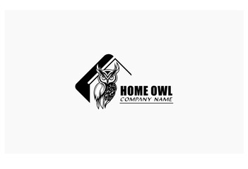 home owl concept design vector education logo