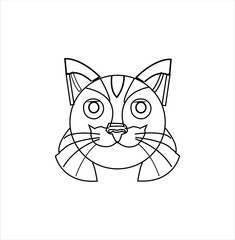 Fototapeta premium one nice vector line art of cat.