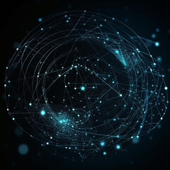 Connected Dots and Lines: Exploring the Concept of AI Technology and Digital Data Flow Motion(ai generated)
