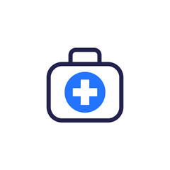 Fototapeta premium First aid kit box icon, vector