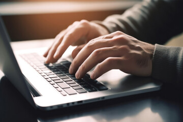 person typing on laptop