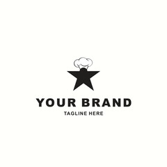 star logo with an elegant chef's hat suitable for your restaurant