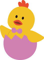 Easter chick sitting in an egg