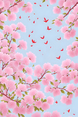 Fototapeta premium floral romantic postcard