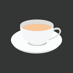 A Nice top view White tea cup vector artwork.