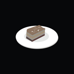 Cake on a plate vector artwork