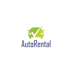 Auto Rental Logo. Car rental icon isolated on white background