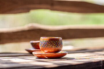 Hands working sculpture on pottery wheel ,making hands shaping a bowl pottery on the spinning,mold, Thailand
