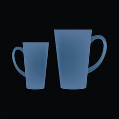 Two nice blue Coffee Cup Vector.