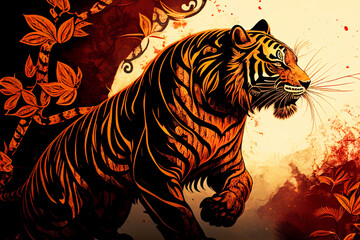 Tiger. Chinese New Year.
