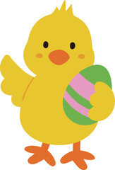 Easter chick holding an egg