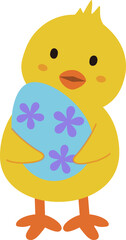 Easter chick holding an egg
