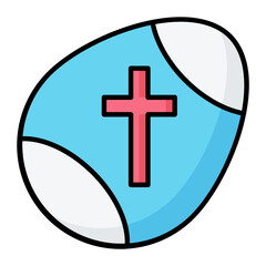 Fototapeta premium Easter Egg Line Color Icon 