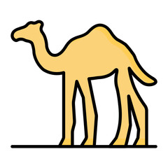 Camel Line Color Icon 