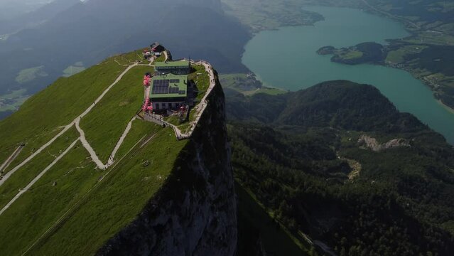 Aerial View of the Majestic Schafberg Summit, in Salzburgerland