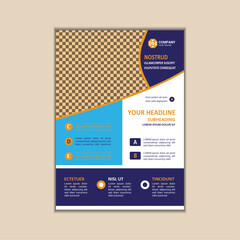 Modern Multipurpose Flyer Template - Fully Editable and Print Ready, A4 Size With Bleed.