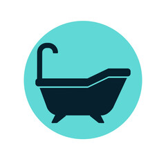 Bathtub icon vector flat style illustration