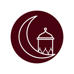 Lantern ramadan kareem icon vector logo design template