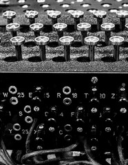 Closeup of a rare German World War II 'Enigma' machine keyboard