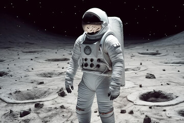 Generative ai astronaut exploring planet watching outer space.