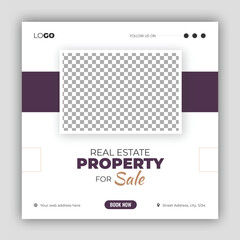 Real estate business social media post and web banner template