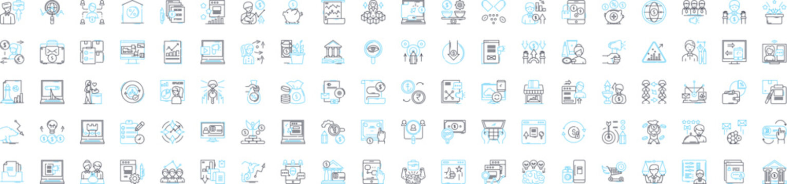 Budget vector line icons set. Budget, Finances, Costs, Spendings, Allotment, Outlay, Allowance illustration outline concept symbols and signs