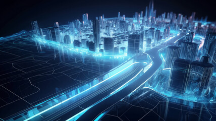 Fototapeta na wymiar information super highway, technology, internet devices, futuristic