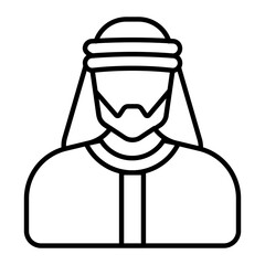 Arabic Man Outline Icon