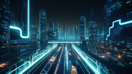 Obraz premium information super highway, technology, internet devices, futuristic