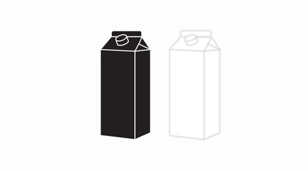 Milk flat icon. Vector isolated Milk Box Icon. Outline pictogram of a milk box