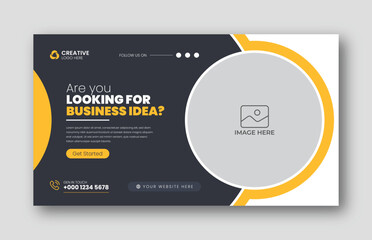 Business youtube thumbnail and web banner template