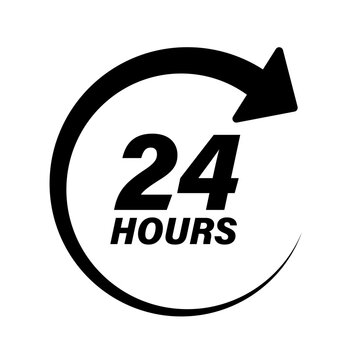 24 hours icon vector illustration