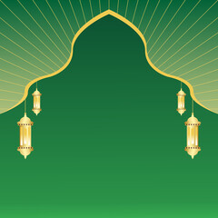 background islamic green gold